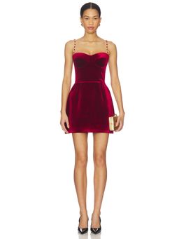 Nadine Merabi - Harley Women's Velvet Bustier Mini Dress Red