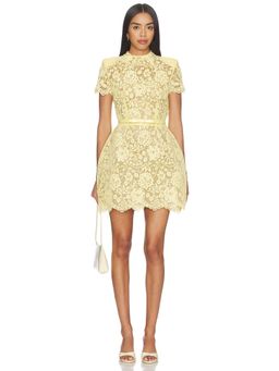 Nadine Merabi - Milly Women's Lace Boned Mini Dress Yellow
