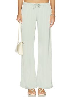 OW Collection - Lea Women's Satin Wide-Leg Palazzo Pants Sage