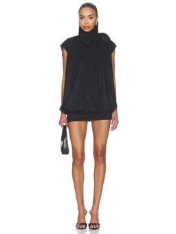 Prabal Gurung - Tie-Neck Women's Cocoon Mini Dress Black