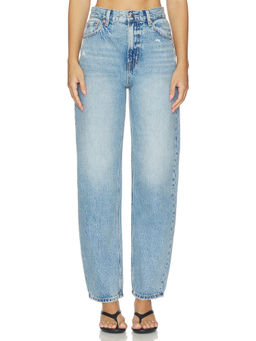 PISTOLA - Wes Women's High Rise Distressed Barrel Jeans Blue