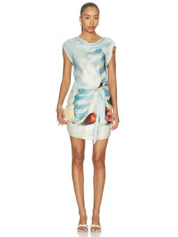 ROAME. - Remy Women's Draped Tie-Up Mini Dress Blue