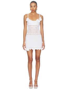 Retrofete - Orleane Crochet Women's Sleeveless Bodycon Mini Dress White