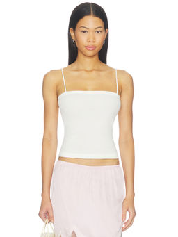 St. Agni - Organic Cotton Women's Square Neck Cami Top White