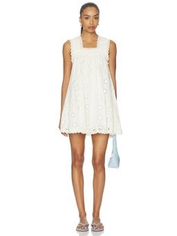 Stone Cold Fox - Marlow Women's Eyelet Sleeveless A-Line Mini Dress Ivory