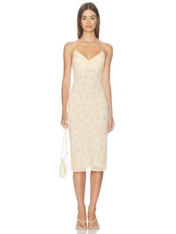 Stone Cold Fox - x REVOLVE Women's Floral Print Shoulder Straps Midi Slip Dress Cream