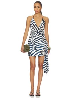 SEVEN WONDERS - Sahara Women's Halter Neck Wrap Mini Dress Black