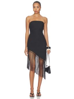 SNDYS - Caspian Women's Strapless Tassel Trim Mini Dress Black