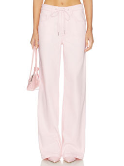 SER.O.YA - Astrid Women's High-Waist Drawstring Wide-Leg Jeans Pink