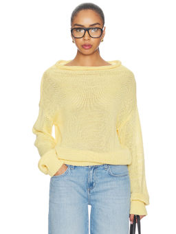 SER.O.YA - Oro Knit Women's Boat Neck Pullover Sweater Butter