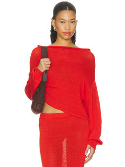 SER.O.YA - Serafina Women's Lightweight Boat Neck Knit Sweater Red