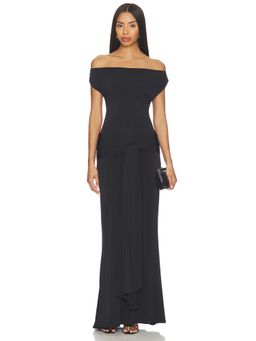 Show Me Your Mumu - Winona Women's Off-Shoulder Wrap Maxi Dress Black