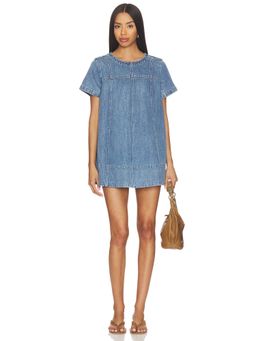 Show Me Your Mumu - Claremont Women's Denim Short Sleeve Mini Shift Dress Indigo