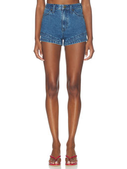 Show Me Your Mumu - Miami Hot Women's Mid-Waist Rigid Denim Shorts Waterfall Blue