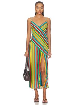 Simon Miller - Maude Crepe Women's Striped Shoulder Strap Maxi Dress Multi-Color