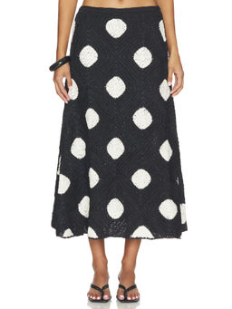 Simon Miller - Zorah Crochet Women's Polka Dots Midi Skirt Black