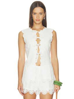 Simon Miller - Delilah Women's Eyelet Tie-Up Blouse Beige
