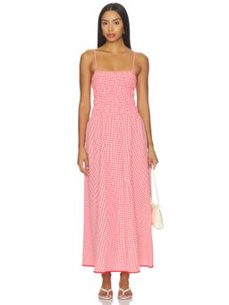 Solid & Striped - Delta Women's Strappy Back Seersucker Midi Dress Red