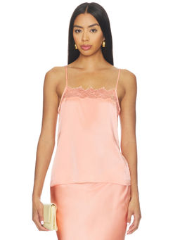 SABLYN - Haya Lace Trim Women's Sleeveless Square Neck Cami Peach