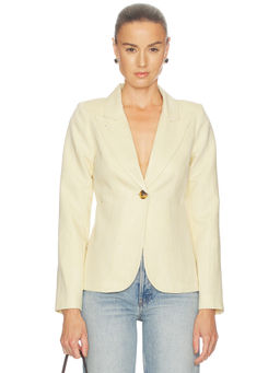 Smythe - Patch Pocket Duchess Women's Tailored Single-Breasted Blazer Cream