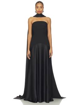 SOLACE London - Mae Women's Strapless Boned Bodice Maxi Dress Black