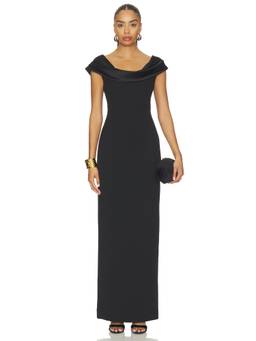 SOLACE London - Adele Women's Off-Shoulder Fitted Maxi Dress Black