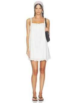 SPELL - Vintage Petticoat Women's Lace Trim Strappy Mini Dress Vintage White