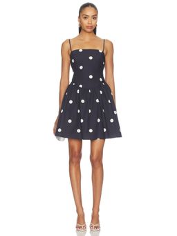 Susana Monaco - Polka Dot Women's Tie-Back A-Line Mini Dress Midnight & Sugar