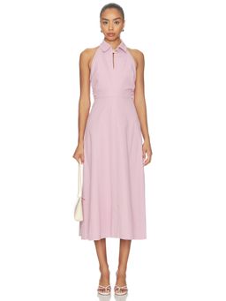 Veronica Beard - Mackey Women's Halter Neck Sleeveless Midi Dress Pale Orchid Haze