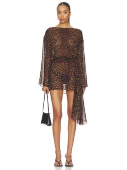 Vix Swimwear - Tammy Women's Animal Print Long Sleeve Mini Dress Multi-Color