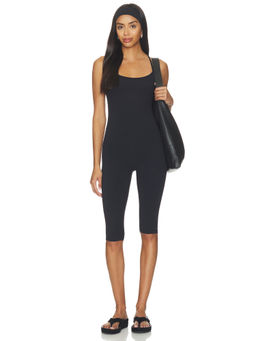 YEAR OF OURS - Studio Capri Women's Sleeveless Stretch Jersey Jumpsuit Black