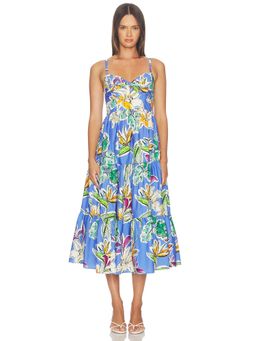 Yumi Kim - Marisco Women's Floral Printed Smocked Maxi Dress Blue