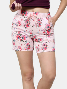 Jockey - RX65 Women Super Combed Cotton Relaxed Fit Printed Shorts - Orchid Pink