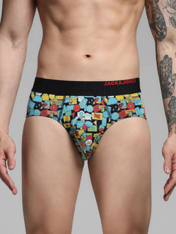 Jack & Jones - Graphic Print Mid Rise Multi Color Brief for Men