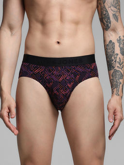 Jack & Jones - Geometric Print Mid Rise Black Brief for Men