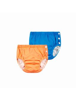 Chinmay Kids - Blue-Orange Reusable Swimwear Diaper for Unisex (Set of 2)