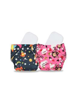 Chinmay Kids - Multi-Color Printed Reusable, Washable and Adjustable Cloth Diaper (Set of 2)