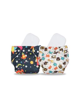 Chinmay Kids - Multi-Color Printed Reusable, Washable and Adjustable Cloth Diaper (Set of 2)
