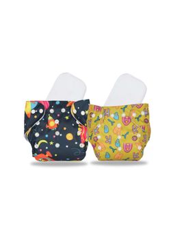 Chinmay Kids - Multi-Color Printed Reusable, Washable and Adjustable Cloth Diaper (Set of 2)