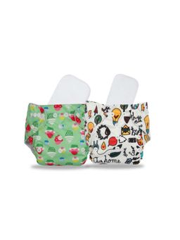 Chinmay Kids - Multi-Color Printed Reusable, Washable and Adjustable Cloth Diaper (Set of 2)