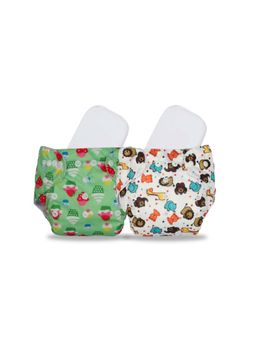 Chinmay Kids - Multi-Color Printed Reusable, Washable and Adjustable Cloth Diaper (Set of 2)