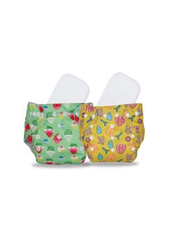 Chinmay Kids - Multi-Color Printed Reusable, Washable and Adjustable Cloth Diaper (Set of 2)
