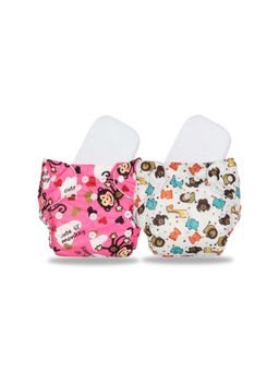Chinmay Kids - Multi-Color Printed Reusable, Washable and Adjustable Cloth Diaper (Set of 2)