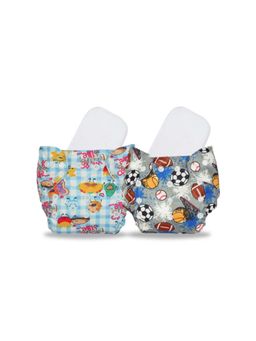 Chinmay Kids - Multi-Color Printed Reusable, Washable and Adjustable Cloth Diaper (Set of 2)