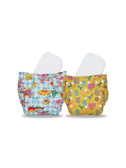 Chinmay Kids - Multi-Color Printed Reusable, Washable and Adjustable Cloth Diaper (Set of 2)