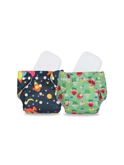 Chinmay Kids - Multi-Color Printed Reusable, Washable and Adjustable Cloth Diaper (Set of 2)