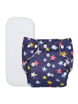 Chinmay Kids - Navy Blue Prints Reusable, Washable and Adjustable Cloth Diaper