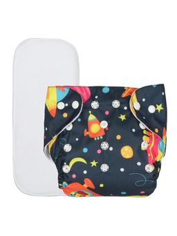 Chinmay Kids - Navy Blue Prints Reusable, Washable and Adjustable Cloth Diaper