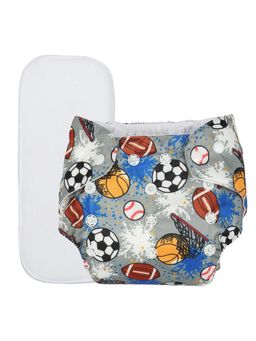 Chinmay Kids - Grey Prints Reusable, Washable and Adjustable Cloth Diaper