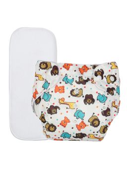 Chinmay Kids - White Prints Reusable, Washable and Adjustable Cloth Diaper
